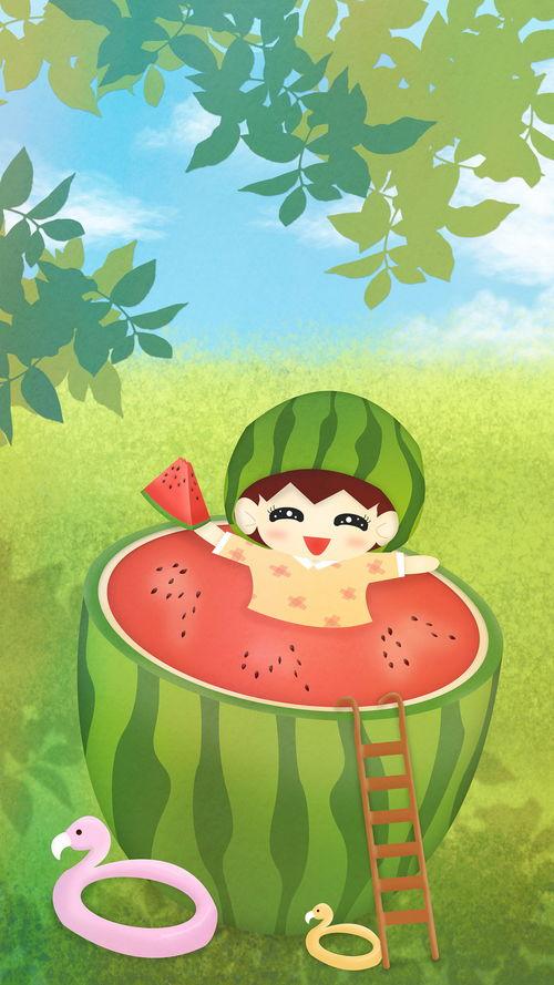 _吃瓜插画,跟随插画走进吃瓜世界的趣味之旅